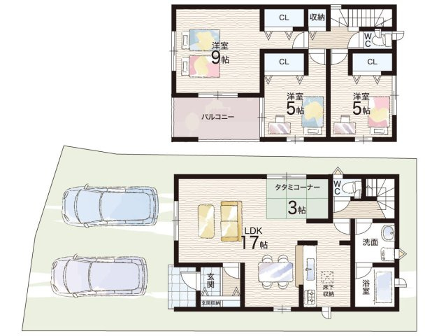 ■枚方市招提元町　第10期　新築一戸建ての間取り|1号地