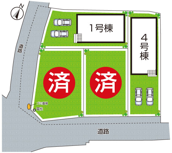 ■枚方市招提元町　第10期　新築一戸建ての区画図|全4区画