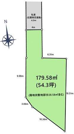 練馬区石神井台2丁目　土地　西武新宿線　上石神井の土地図