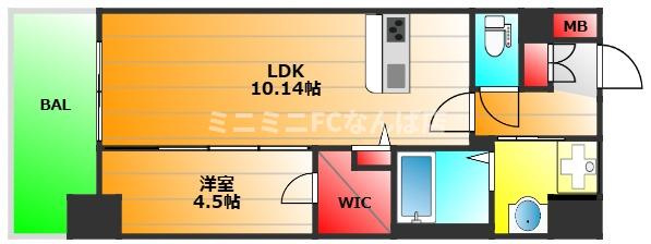 Alivis桜川　家具付きの間取り|現状有姿
