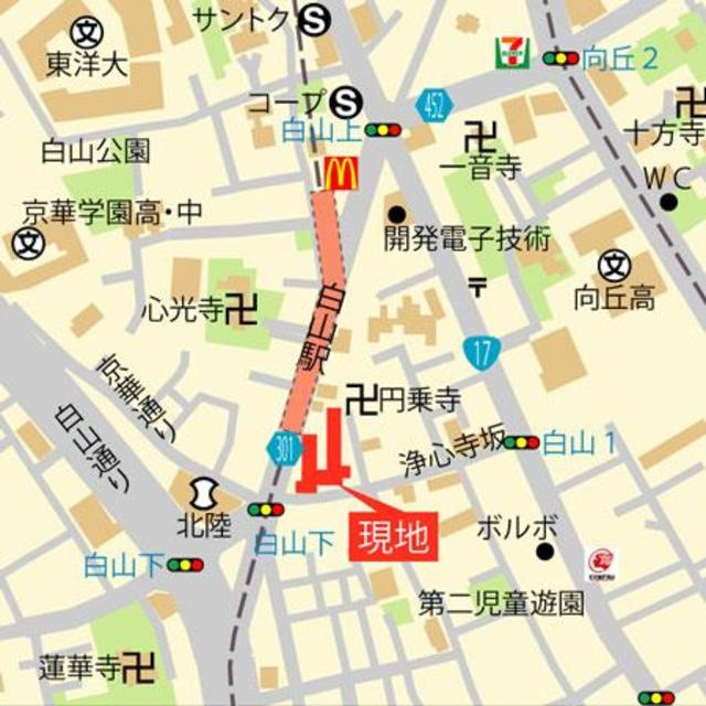 朝日白山マンションの地図