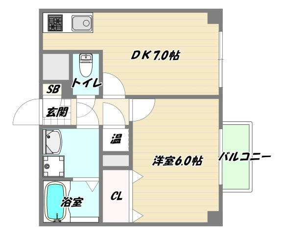 吹田市垂水町１丁目の賃貸マンションの間取り