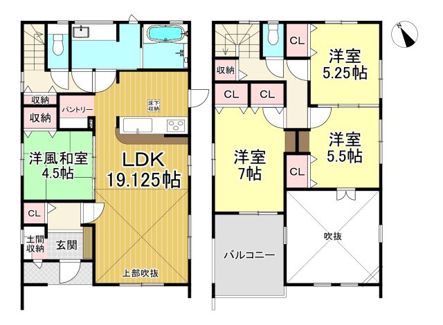 知多市にしの台4丁目　全1棟の間取り|4LDK+パントリー+土間収納☆