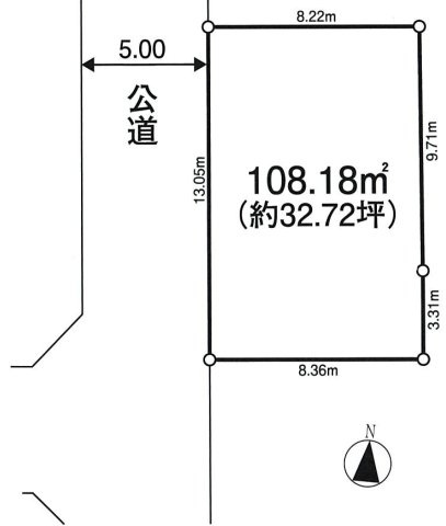 小金井市東町2丁目 売地の土地図