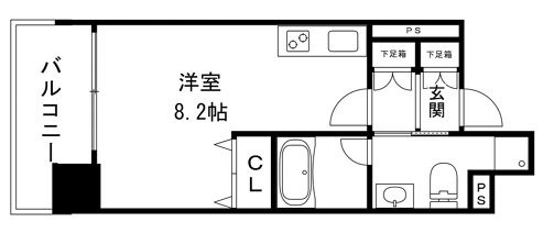 大阪市中央区本町橋の賃貸マンションの間取り