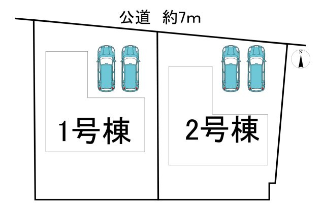 半田市岩滑高山町3丁目　全2棟　1号棟の区画図|全2区画分譲地☆