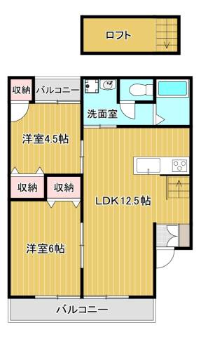 八女郡広川町大字一條のアパートの間取り