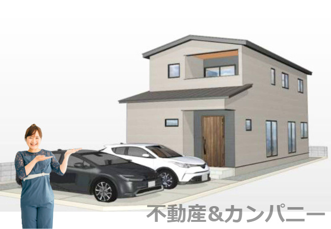 南吉田町の新築のおうち　松山市南吉田町新築戸建の外観|外観パースです