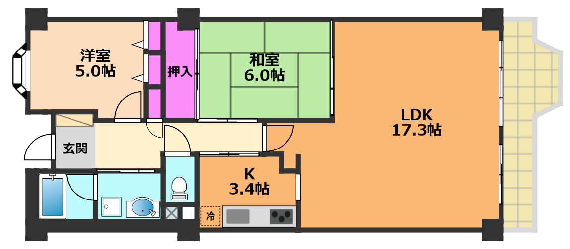 藤和コアティ高槻ハイタウンC号棟の間取り