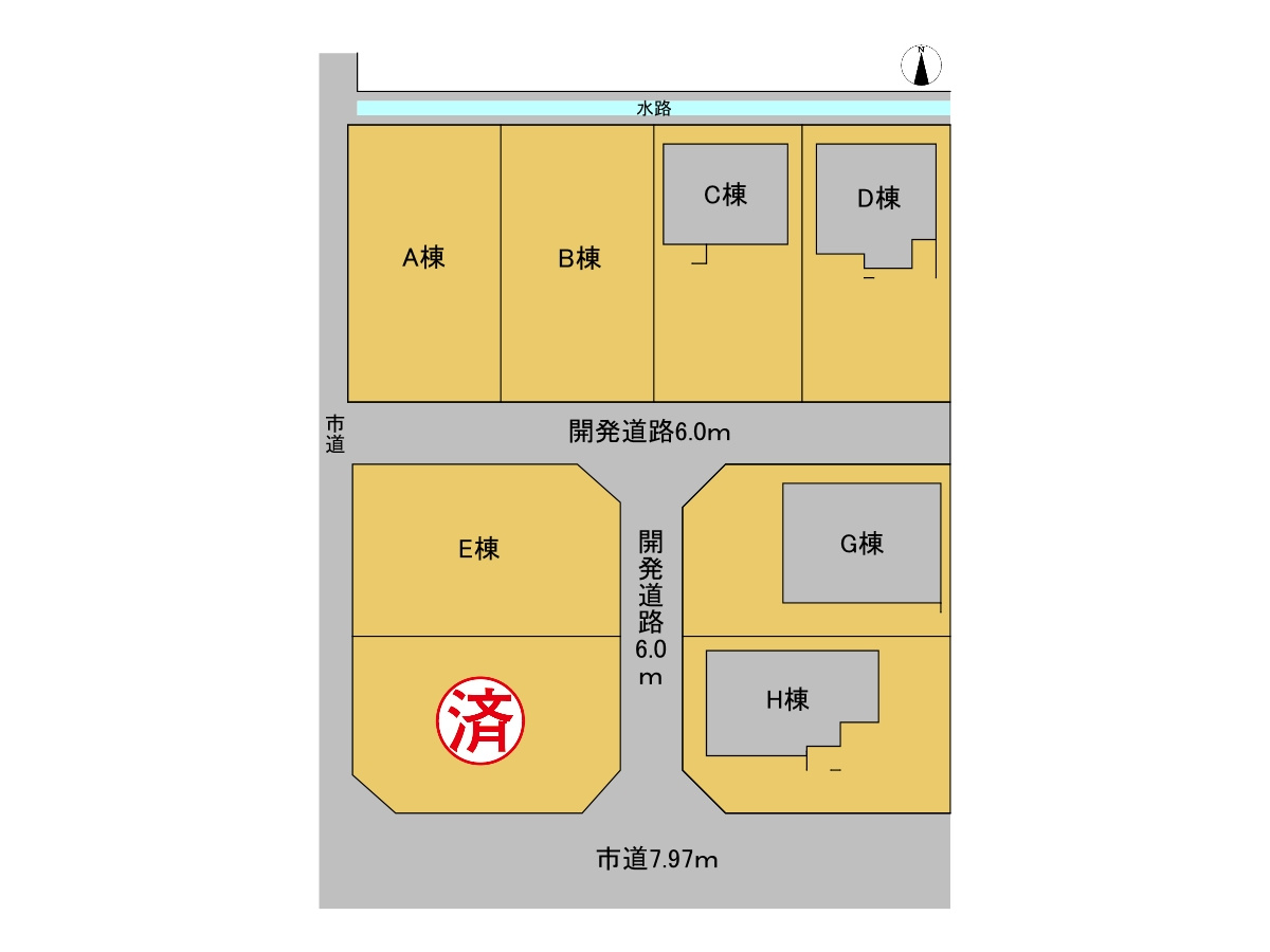 新築戸建　羽島市竹鼻町　全８区画分譲の区画図|■区画図
■YAMADA電機の　ヤマダ不動産　株式会社リライフ　
いつでもお問合わせ下さい。