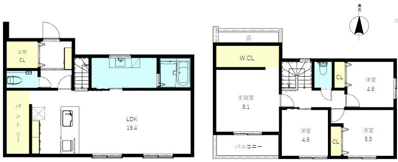川西市水明台　新築一戸建ての間取り