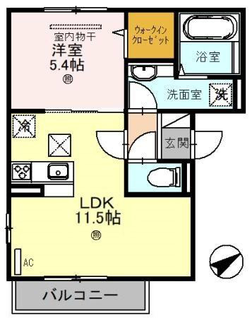 D-roomル・シャン・ドゥ・フルールの間取り