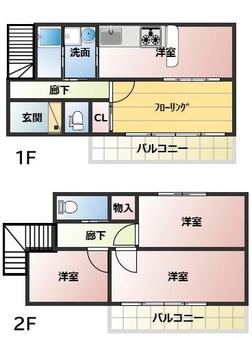 北吉見横川様貸家の間取り