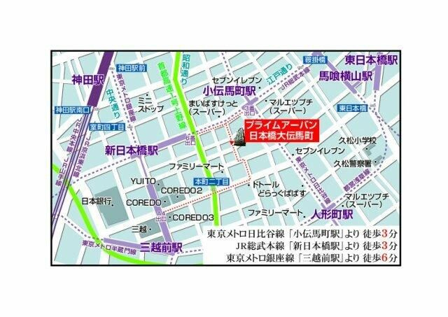 プライムアーバン日本橋大伝馬町の地図