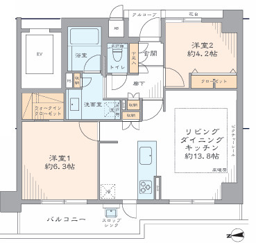 ヴェルビュ大崎百反通りの間取り