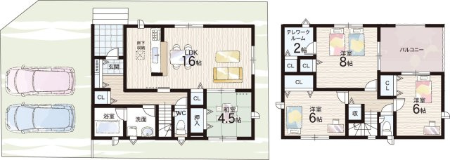 ★愛知郡愛荘町山川原　第2期　新築一戸建ての間取り|1号地