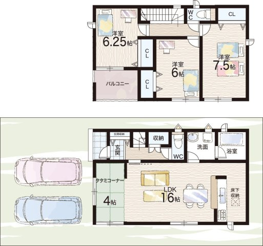 ■寝屋川市河北中町　第8期　新築一戸建ての間取り|６号地