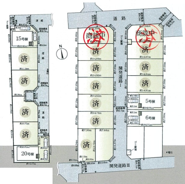 寝屋川市河北中町　第8期　新築一戸建ての区画図|全２０区画