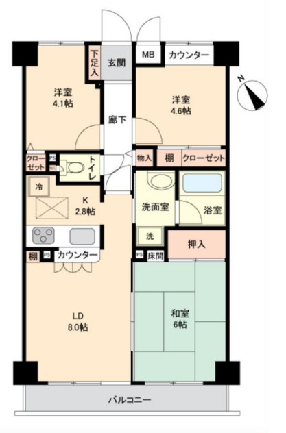 アプロアメニティ藤沢善行の間取り