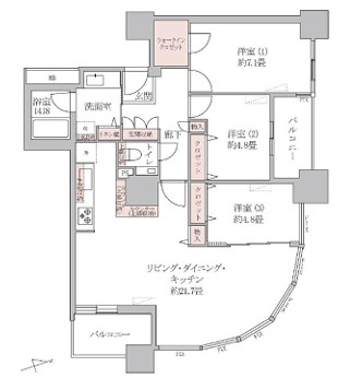 西早稲田パーク・タワーの間取り