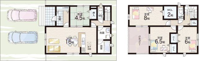 ★愛知郡愛荘町山川原　第2期　新築一戸建ての間取り|3号地