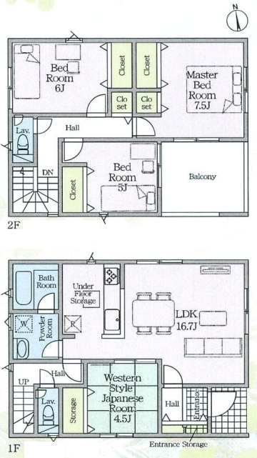 寝屋川市河北中町　第8期　新築一戸建ての間取り|１５号地