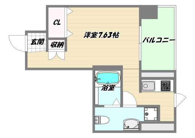 大阪市淀川区新高４丁目の賃貸マンションの間取り