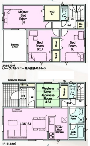 ★愛知郡愛荘町山川原　第2期　新築一戸建ての間取り|4号地