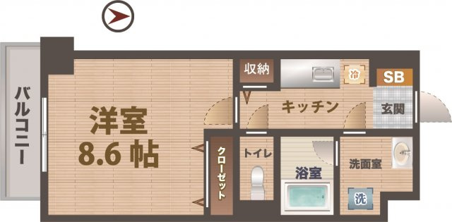 【間取り】 | サンクレスト荻窪 | 1Kのお部屋です。