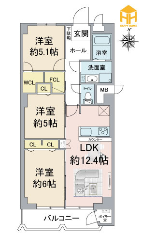 ダイヤシャトー千里の間取り|※現況と図面が異なる場合現況を優先いたします。