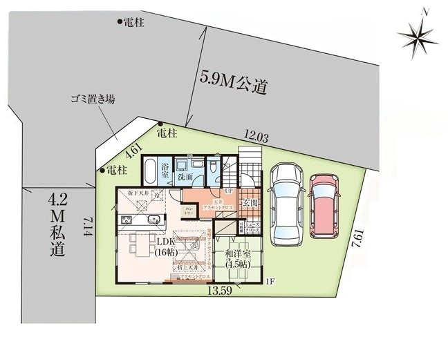 GRAFARE　熊谷市佐谷田の区画図|図面と現況が異なる場合、現況を優先とします。