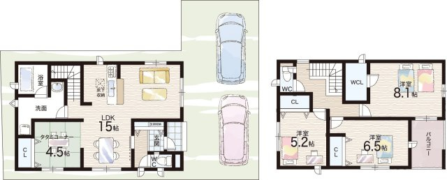 ■寝屋川市河北中町　第8期　新築一戸建ての間取り|２０号地