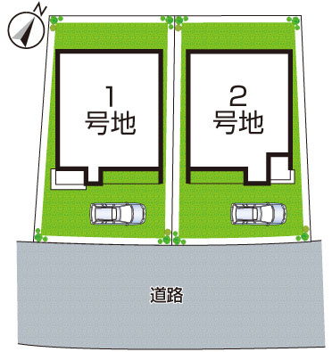 城陽市久世下大谷　第1期　新築一戸建ての区画図|全２区画