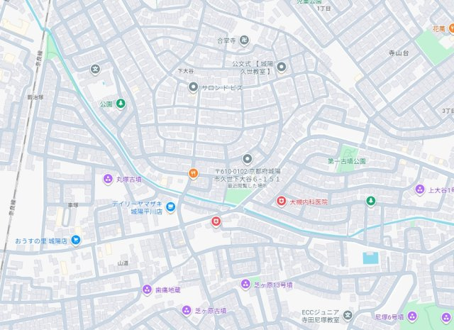 城陽市久世下大谷　第1期　新築一戸建ての地図