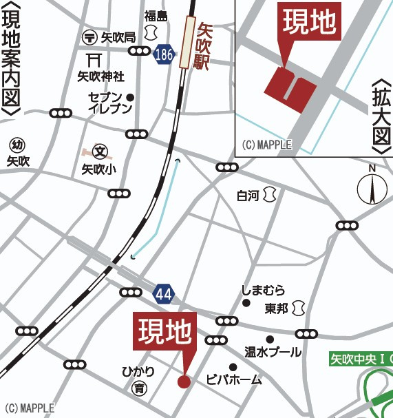 矢吹町八幡町第２１　　　４号棟　　　善郷小学校、矢吹中学区のその他|案内図