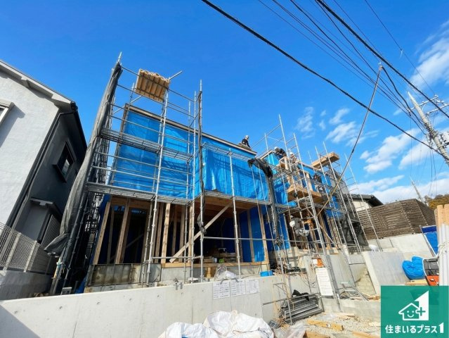 城陽市久世下大谷　第1期　新築一戸建ての外観|現在建築中！落ち着いた街並みで新生活を始めることが出来そう！周辺の物件も併せてご紹介させて頂きます！