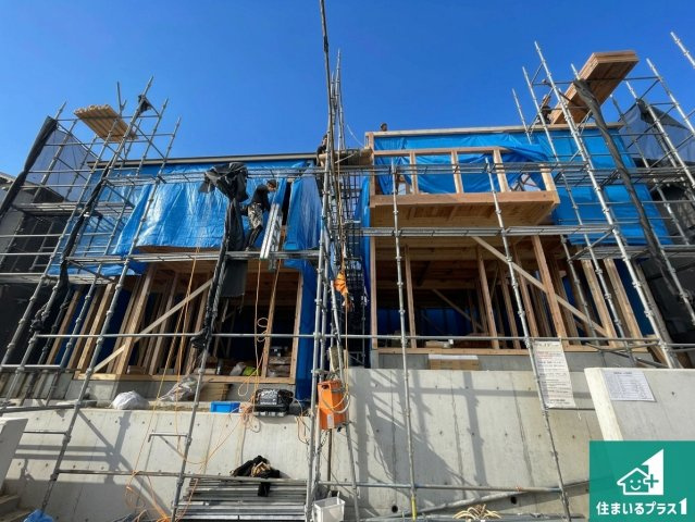 城陽市久世下大谷　第1期　新築一戸建ての外観|現在の進捗状況です！順調に作業進行中、完成が待ち遠しいです！詳細の間取り等、お気軽にお問い合わせください！
