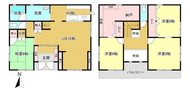 香芝市西真美3丁目　中古戸建の間取り