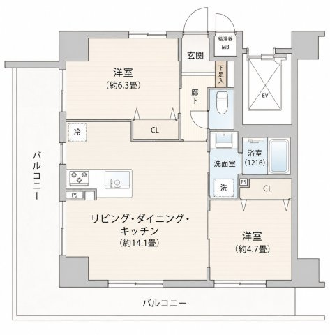 【間取り】 | マイキャッスル・ラルジュ横浜西