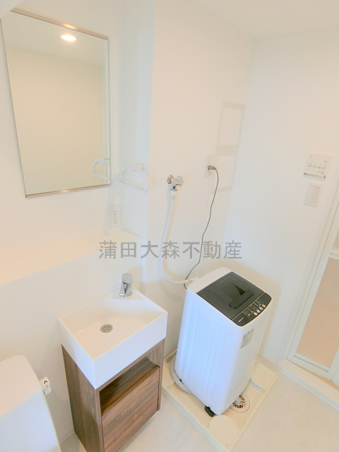 蒲田駅人気マンションの洗面所|独立洗面台　洗面脱衣所　室内洗濯機置き場
