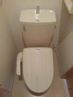 落ち着いた色調のトイレです
