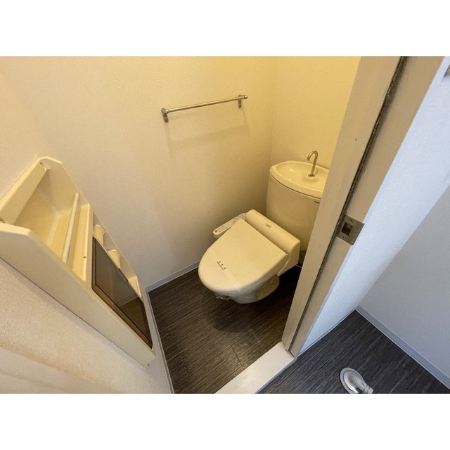 落ち着いた色調のトイレです