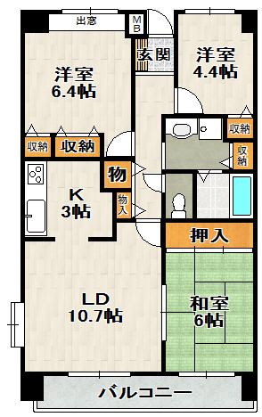 マルシェ伊丹の間取り