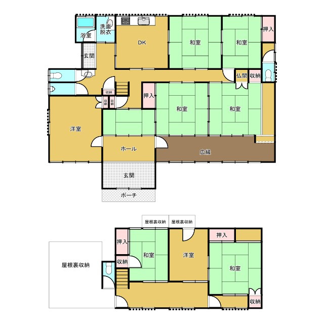 鳥取市河原町釜口中古戸建の間取り