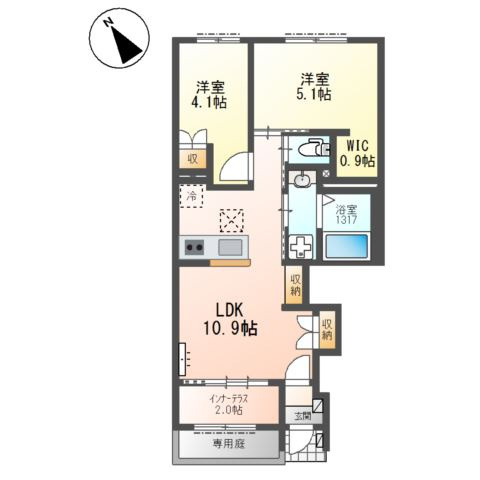 ウィルヴィレッジ　壱番館の間取り