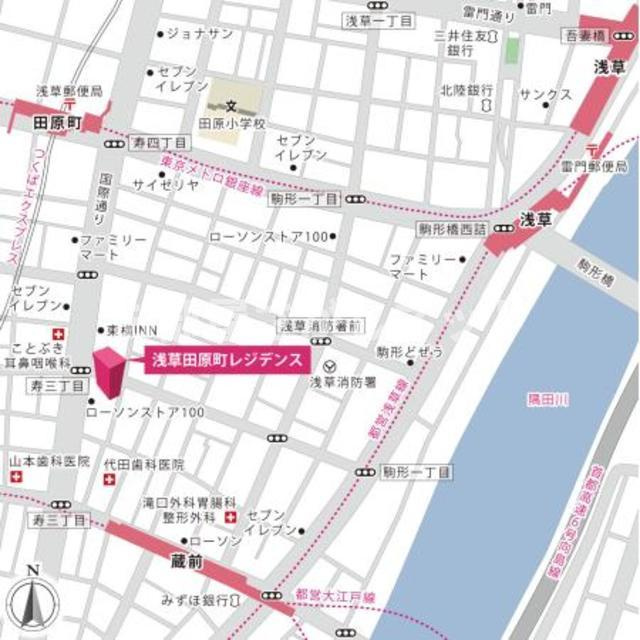 浅草田原町レジデンス【おとり物件なし】#学生・社会人にオススメ！初期費用分割払いOK！の地図