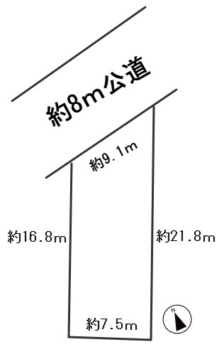 ６３９５７　岐阜市栄新町3丁目土地の区画図