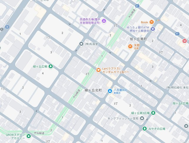 堺市堺区緑ヶ丘北町　第1期　新築一戸建ての地図