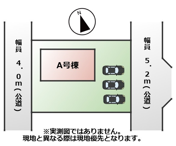 ハートフルタウン壬生町緑町1丁目1022番の区画図|敷地面積：234.27㎡　接道：東側5.2ｍ(公道)、西側4.0ｍ(公道)