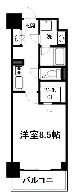 大阪市中央区安堂寺町２丁目の賃貸マンションの間取り